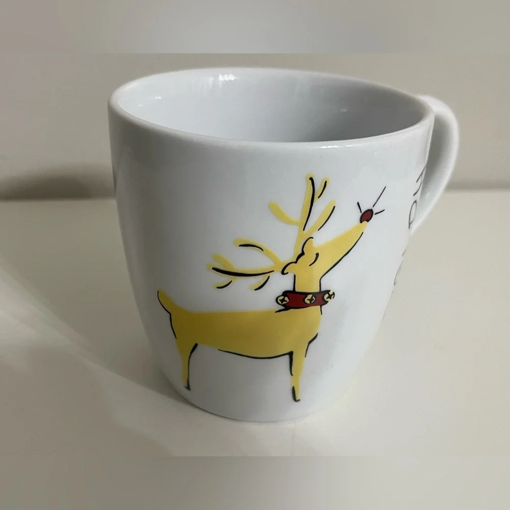 Retired‎ Pottery Barn Rudolph White and Yellow Mug